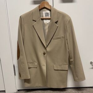 Classic Tan Blazer with Elbow Patches